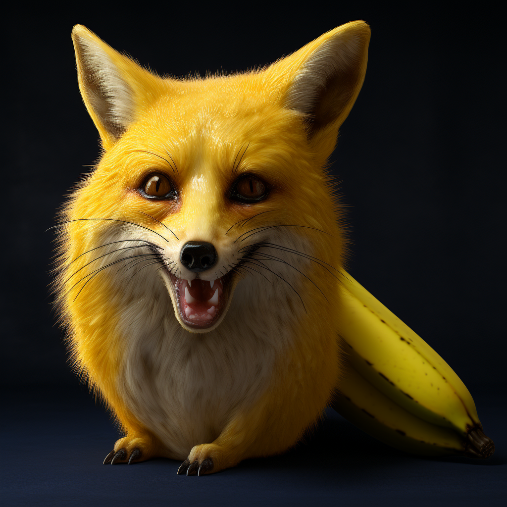 Stunning Realistic Fox with Banana