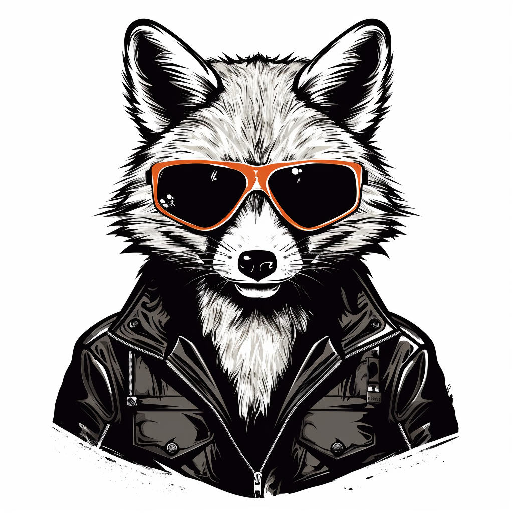 Fox biker gang sunglasses sticker vintage