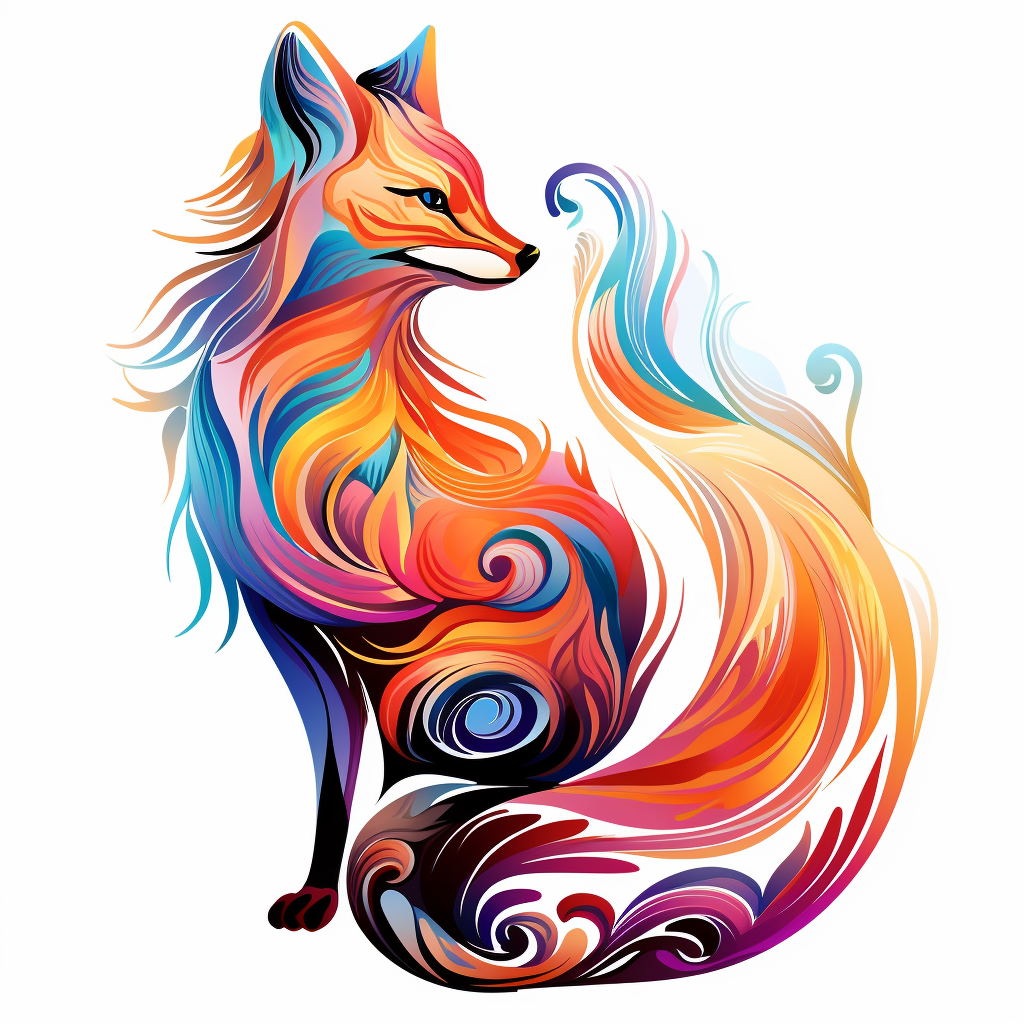 Fox with Curled Tail Sticker
