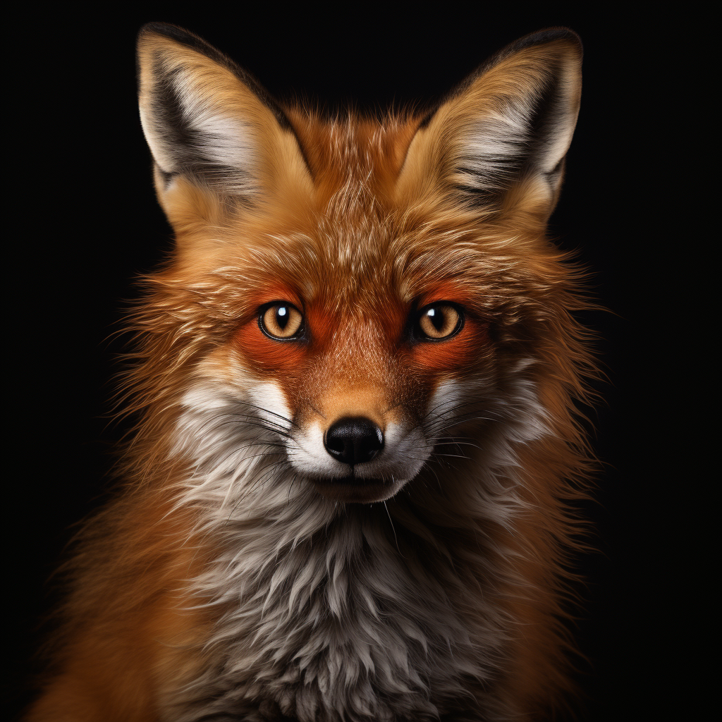 Front view of a fox