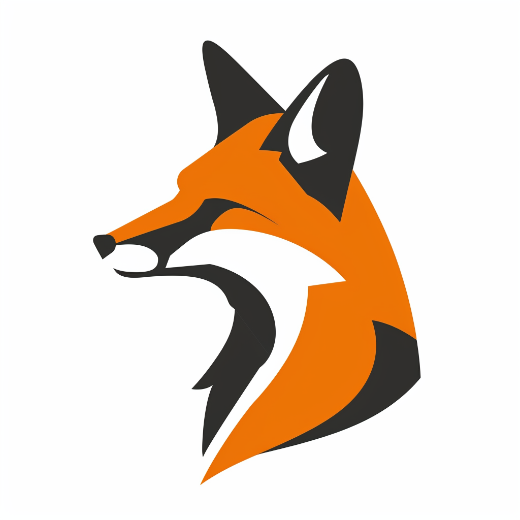 Fox head looking left black icon