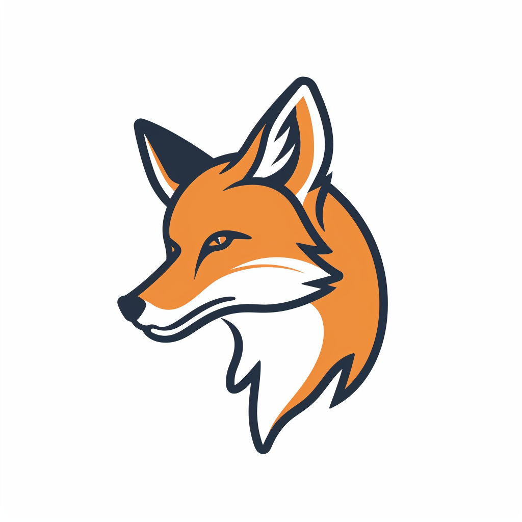 Fox head icon minimalist design