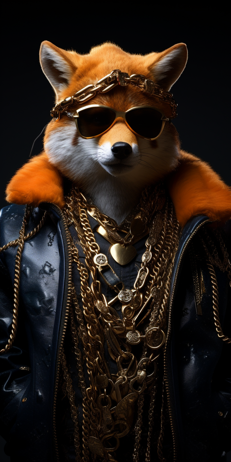 Fox with Hip Hop Chains