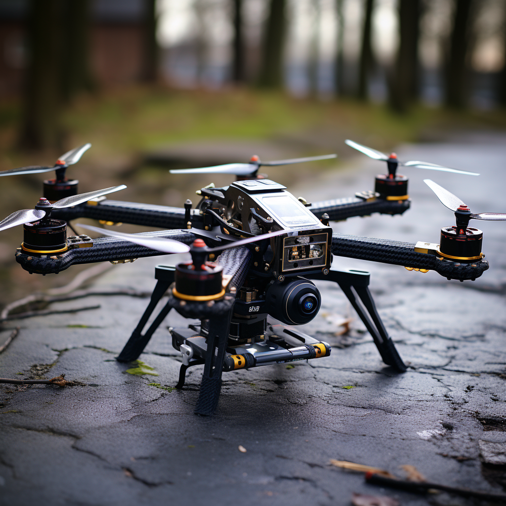 High-performance FPV drone with carbon fiber construction