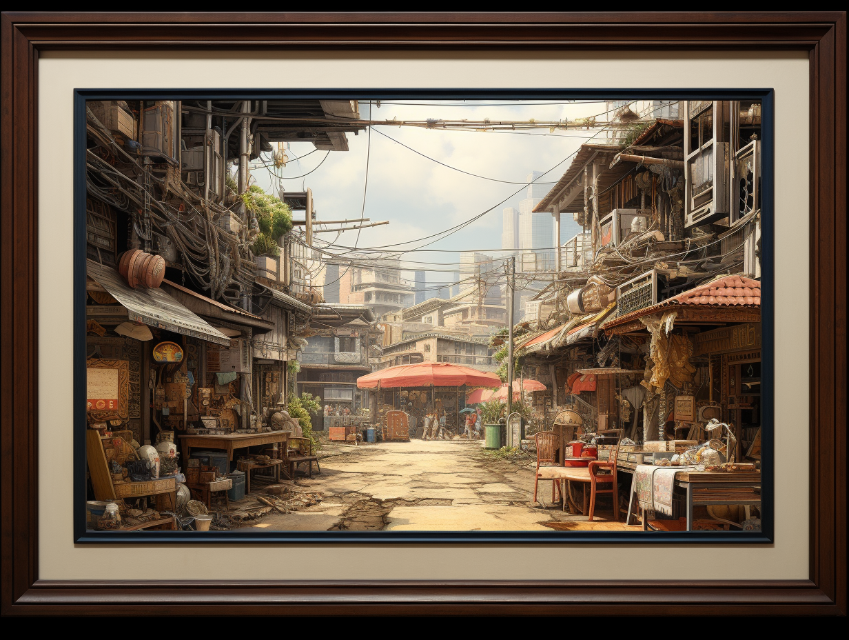 Detailed realistic framed picture