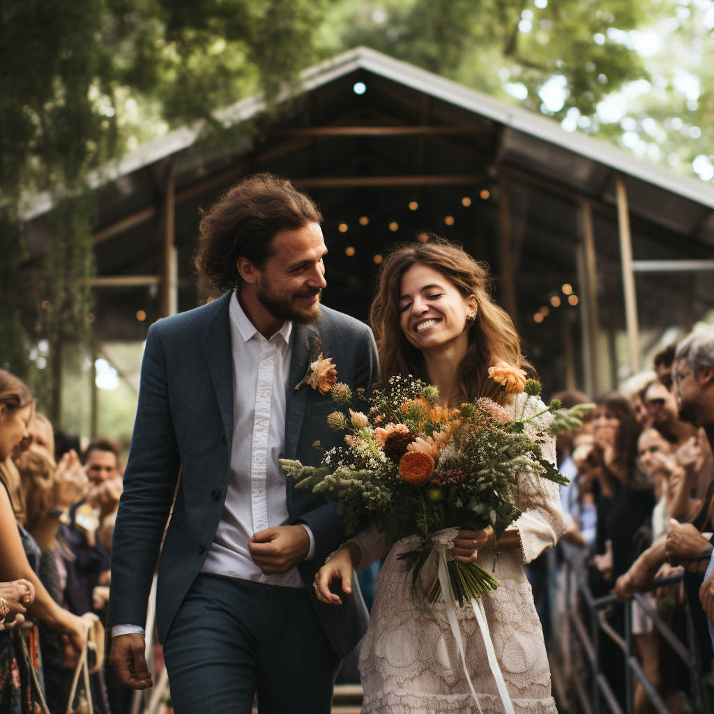 Beautiful wedding ceremony in La Banlieue