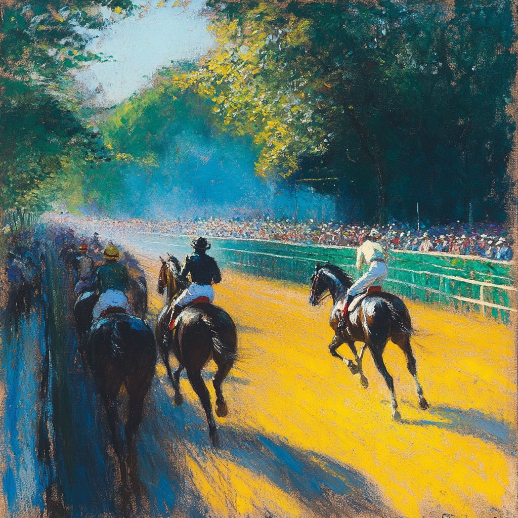 Impressionist horse race art NYC