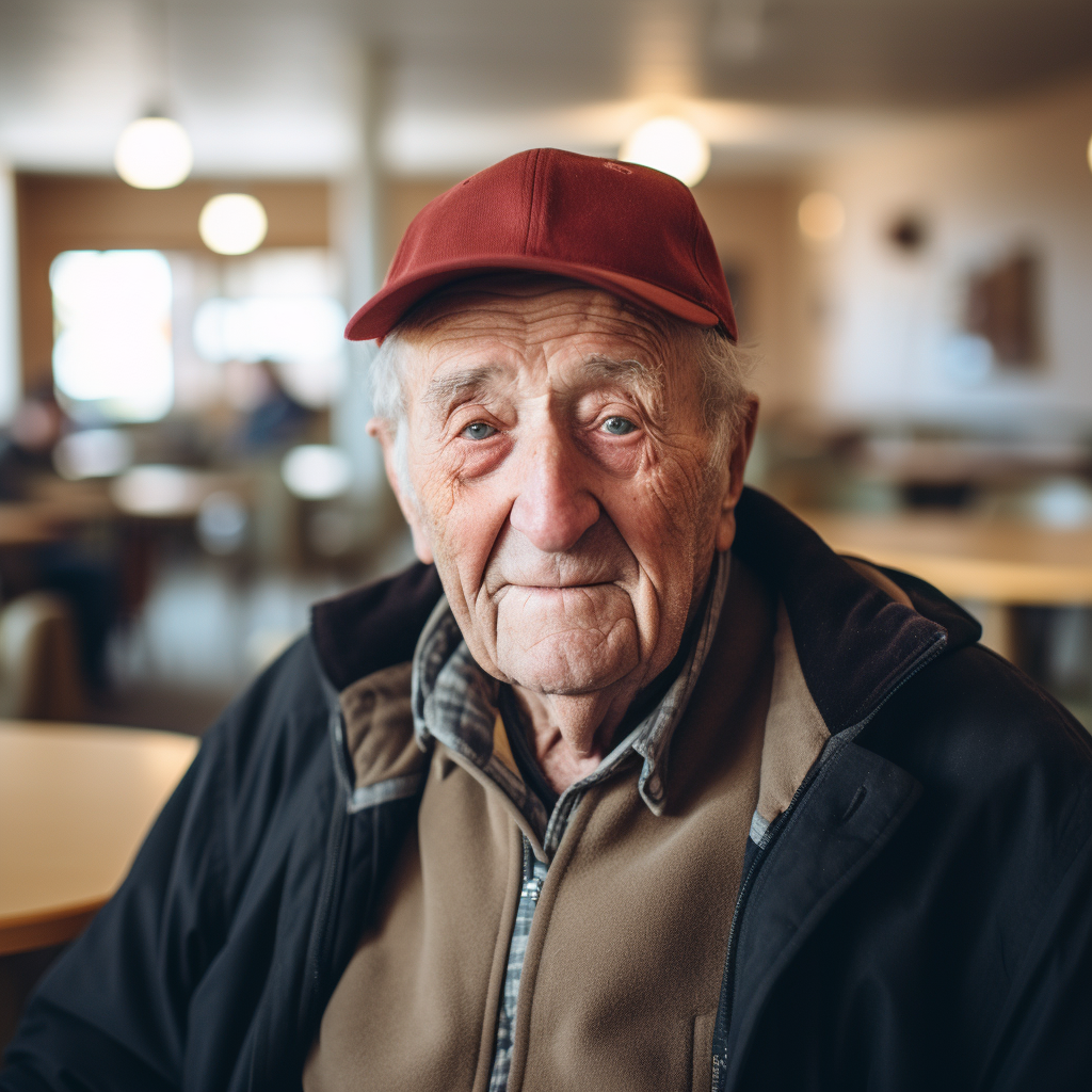 Image of retiree Frank in senior care home