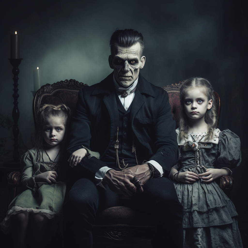 Frankenstein family portrait photography