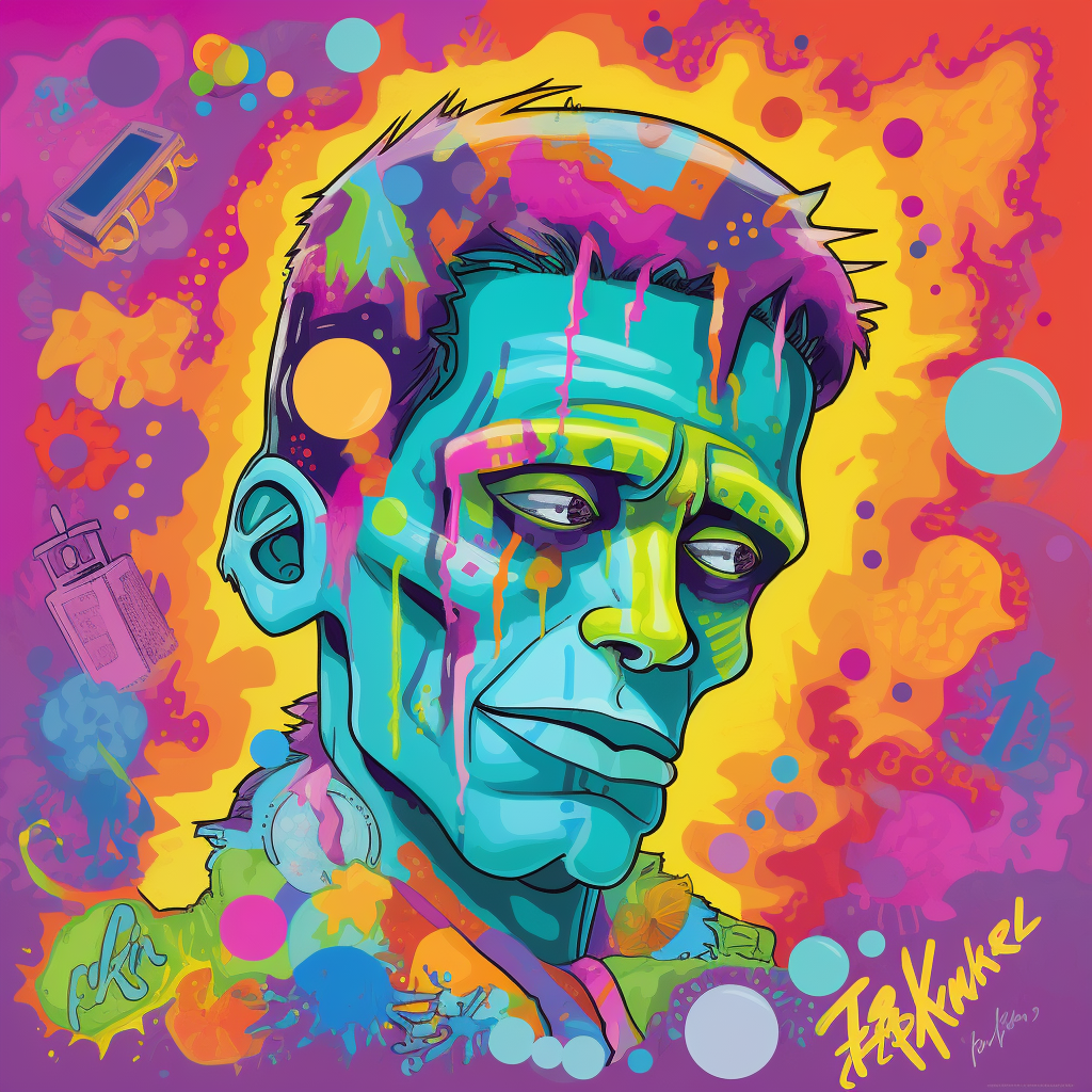 Colorful Frankenstein Halloween image