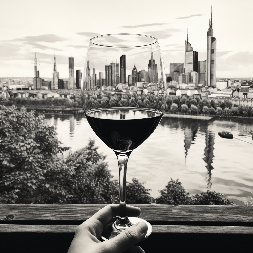 View of Frankfurt Skyline from Vineyard