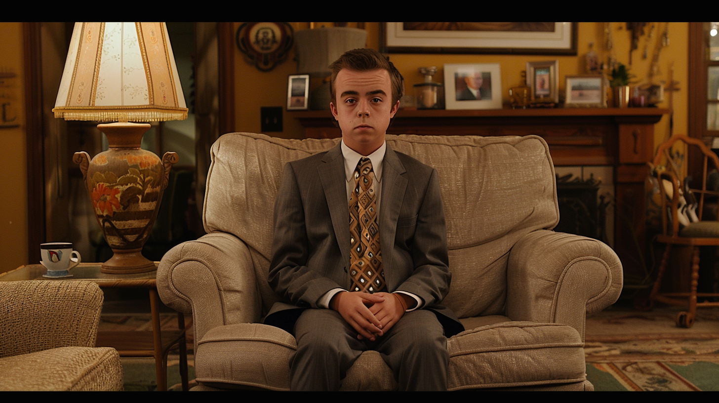 Frankie Muniz small suit couch