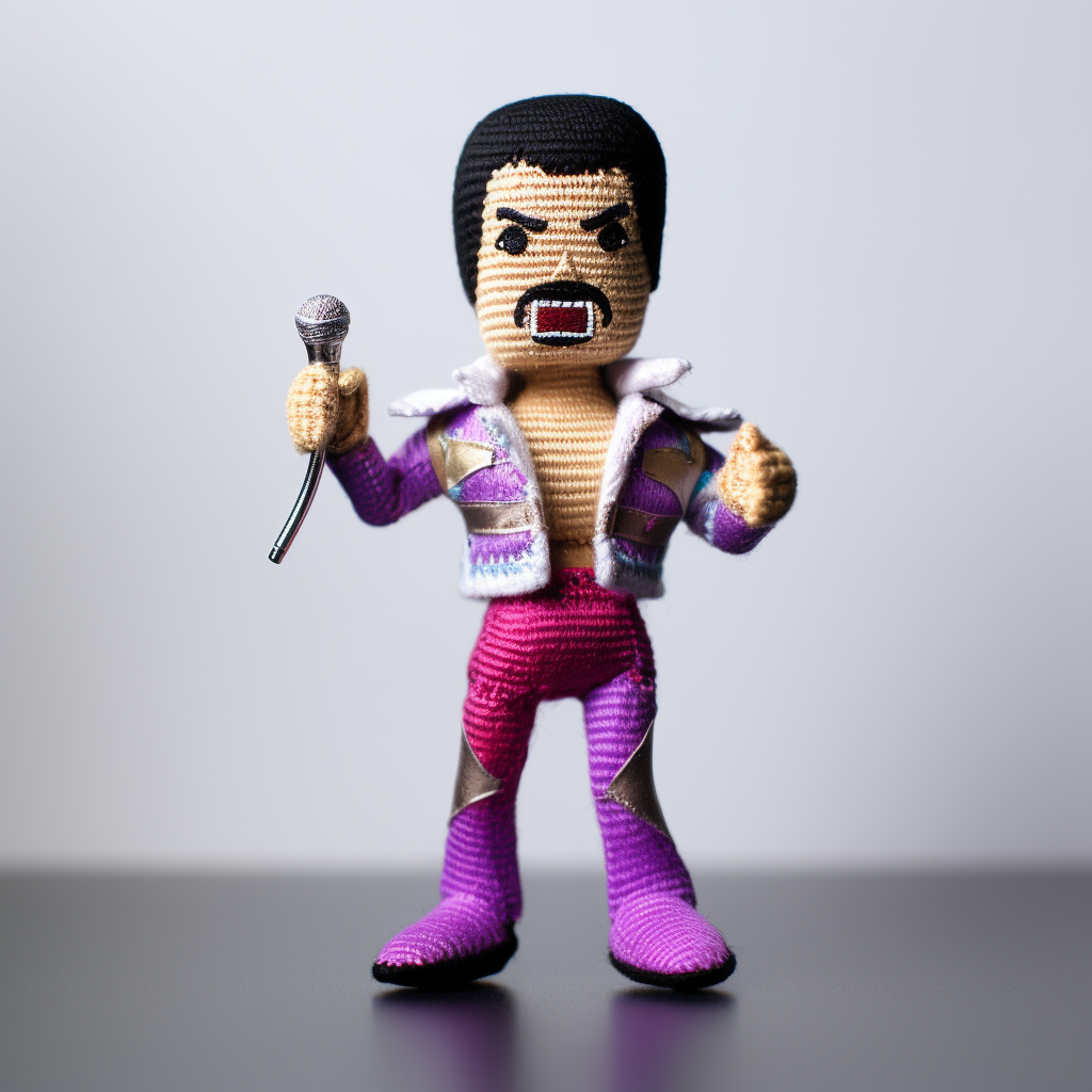 Small decorative Freddie Mercury doll