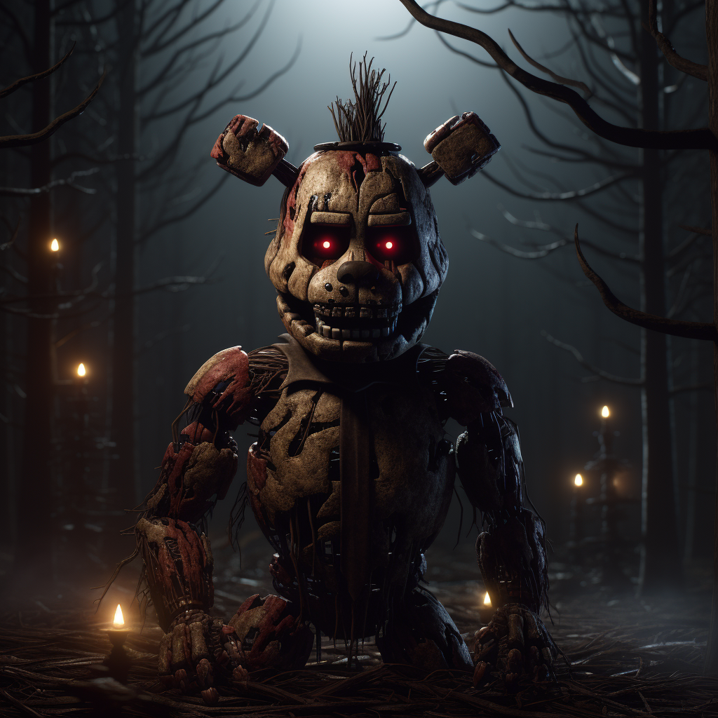 Freddy from FNAF in old forest