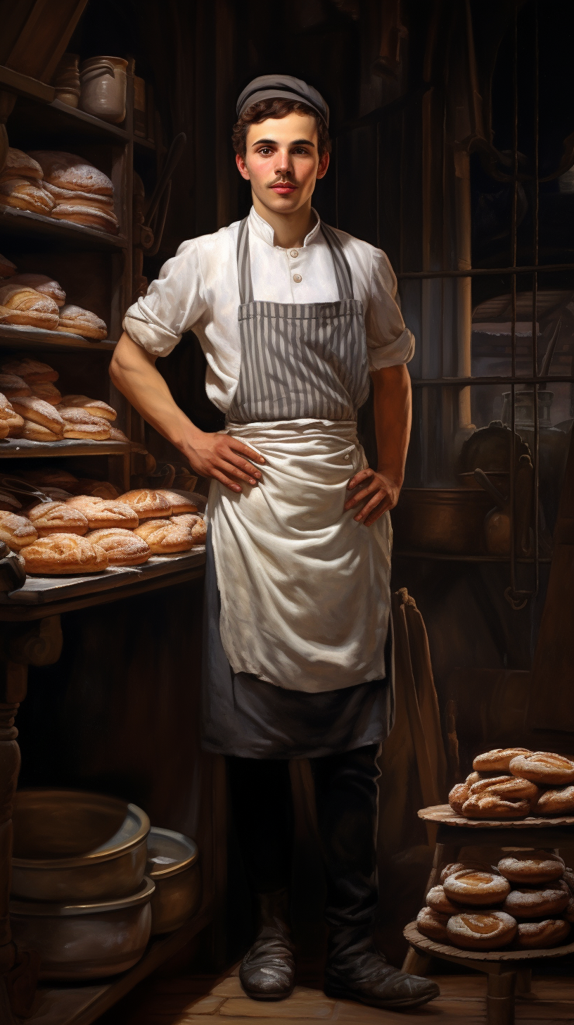 Historic French Baker in the 1800s