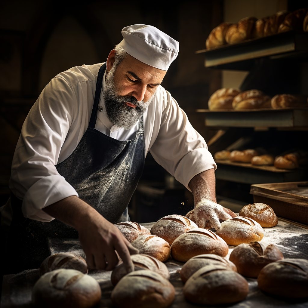 French baker creating delicious pastries