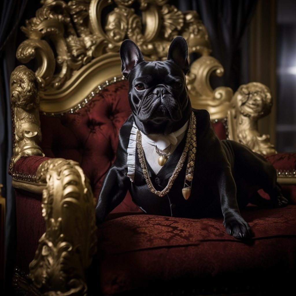 Wealthy French Bulldog on Couch