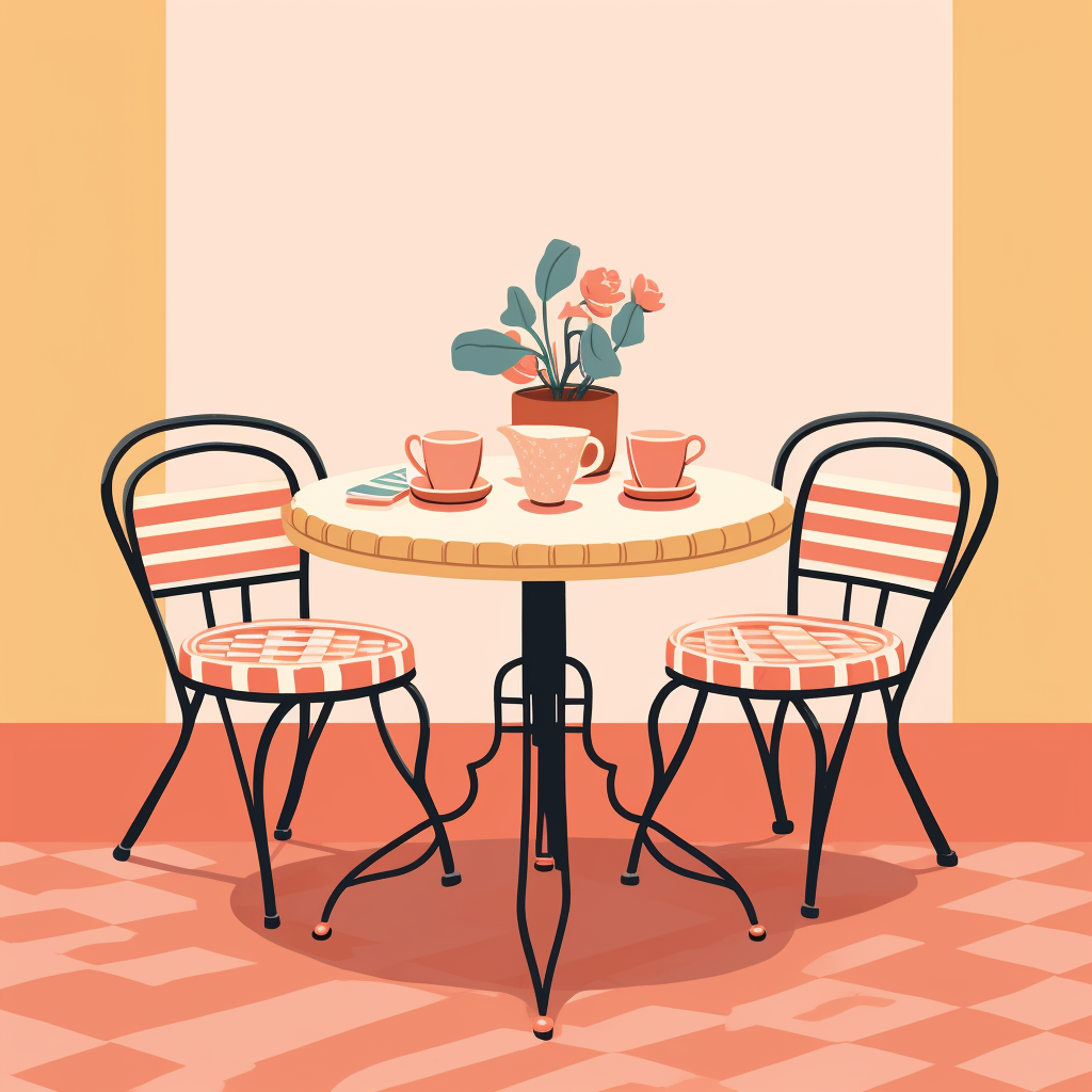 Cute French Cafe Illustration