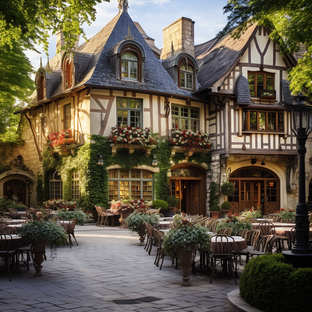 Stunning French Chateau Restaurant Exterior