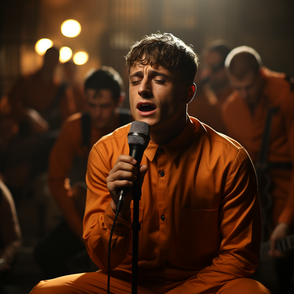 French crooner singing in jail