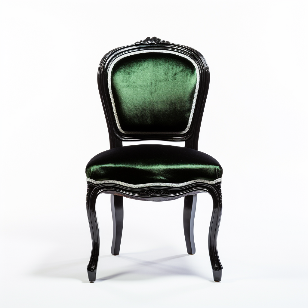 Elegant black ebony wood French dining chair