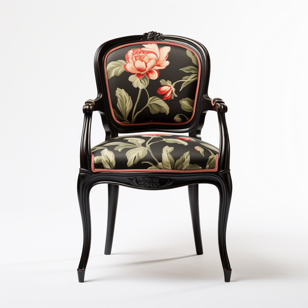 Luxurious French Dining Chair in Ebony Wood