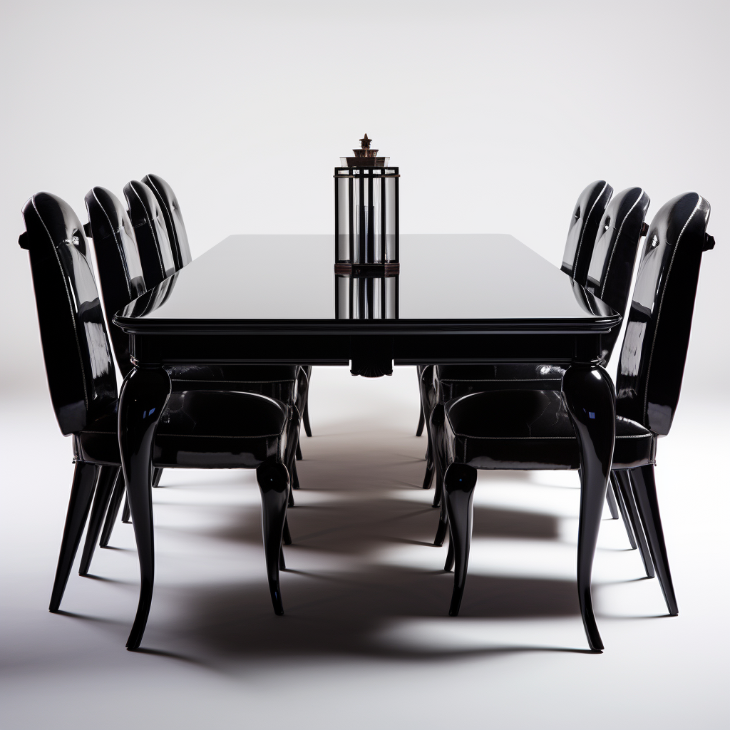 Black Ebony Wood French Dining Table