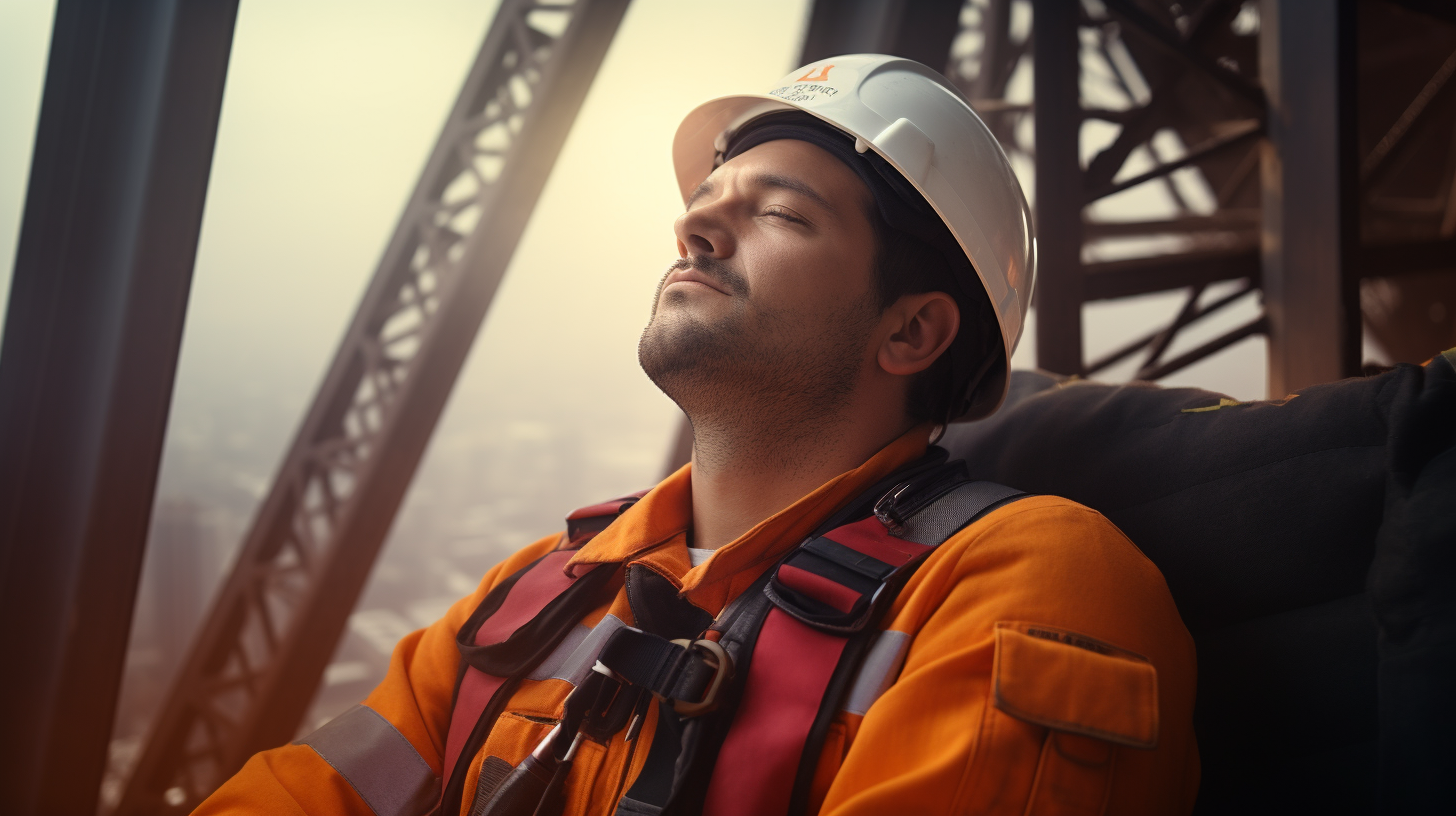 French firefighter dreaming of tower crane