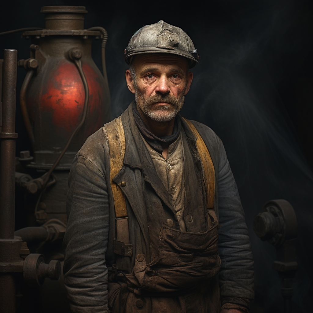 Old French Gas Worker in 19th Century