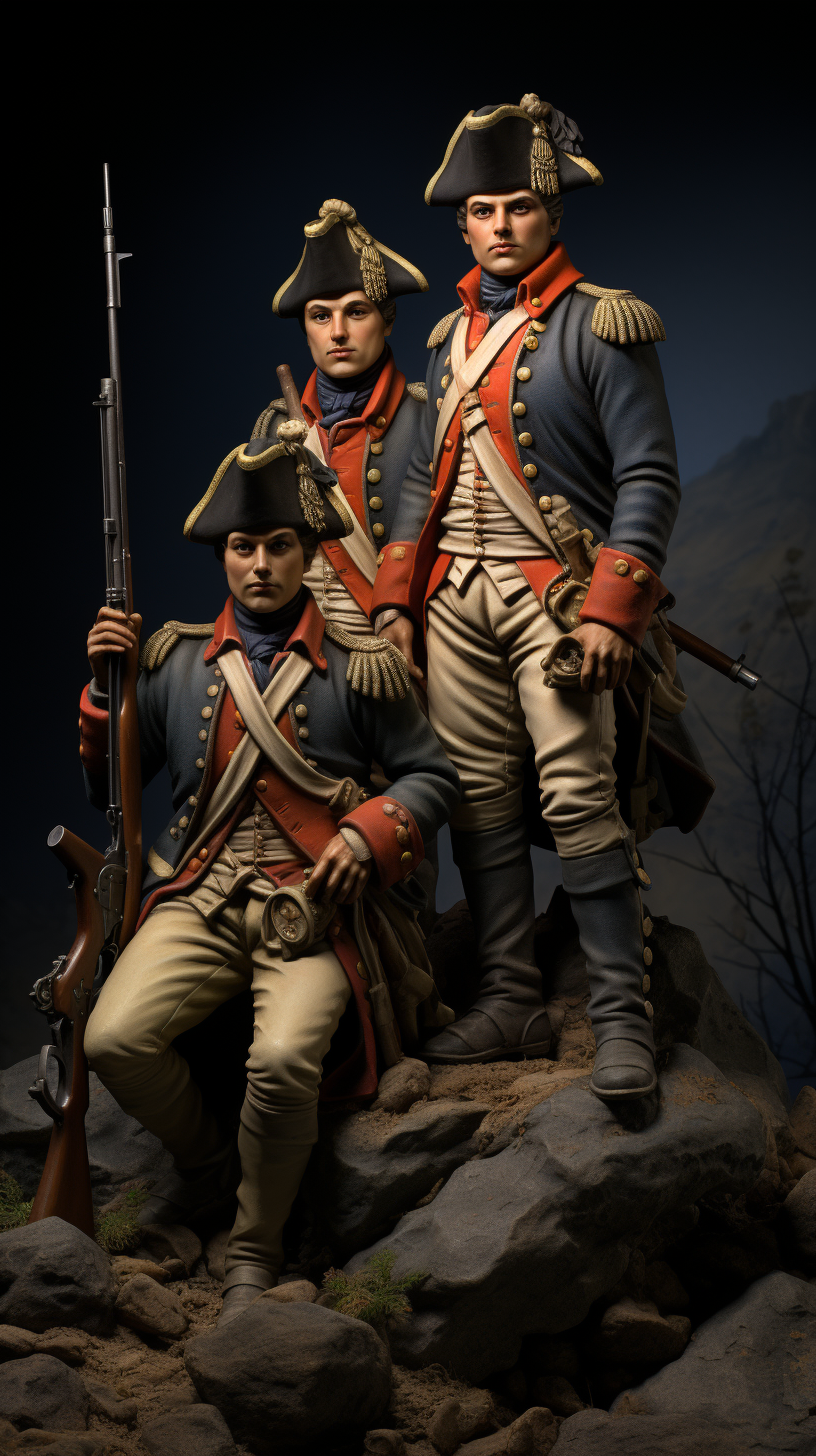 French military soldiers with a monkey companion