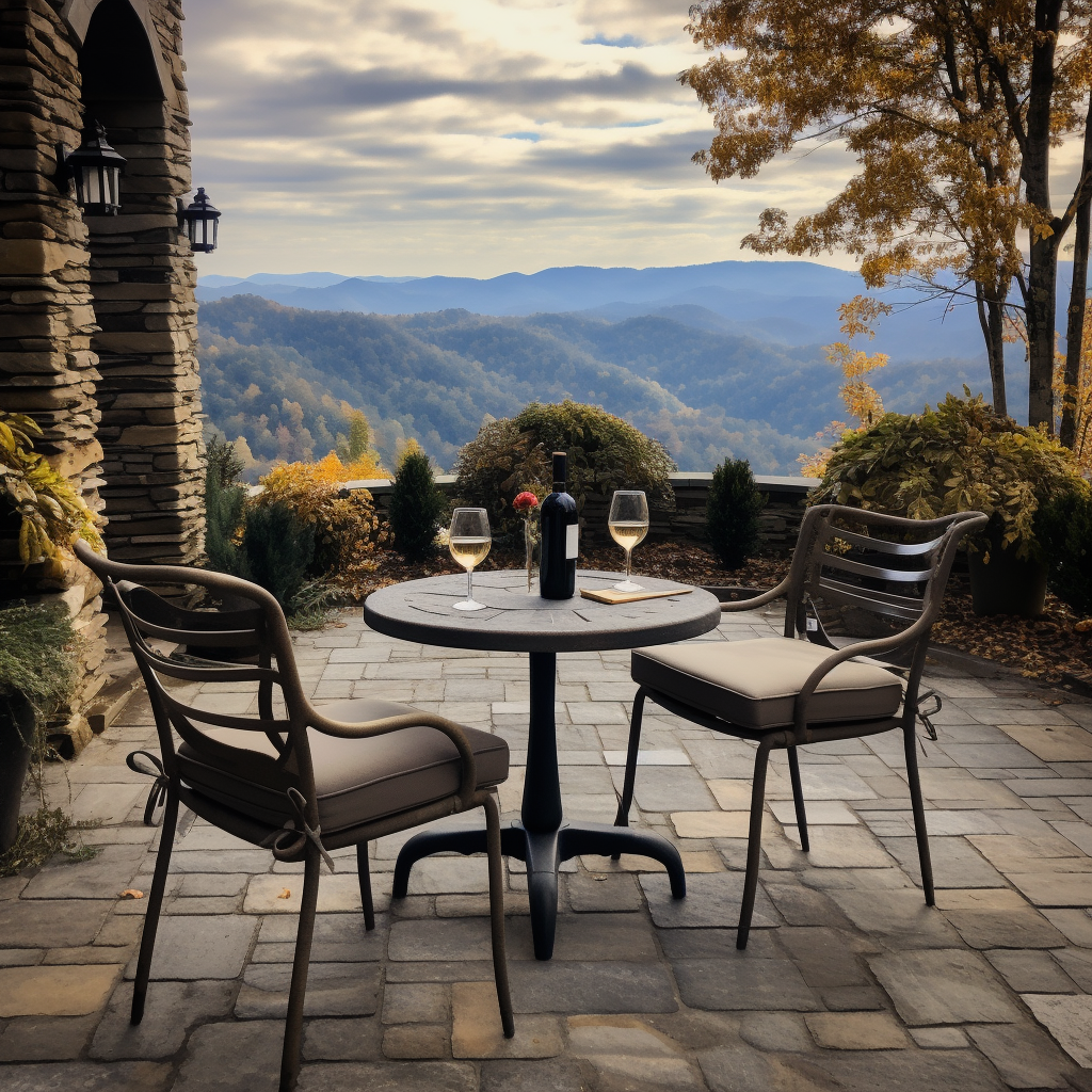 Stunning View of French Patio in Smoky Mountains