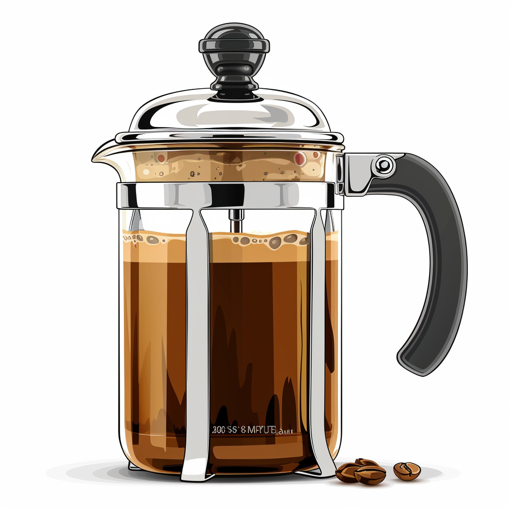 French Press Coffee Maker White Background