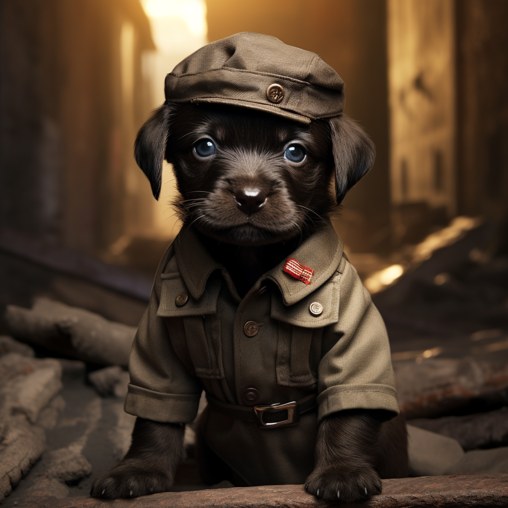 Adorable puppy as symbol of French Resistance