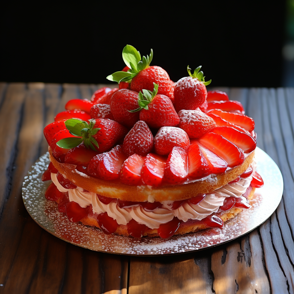 Tempting strawberry cake from French patissier