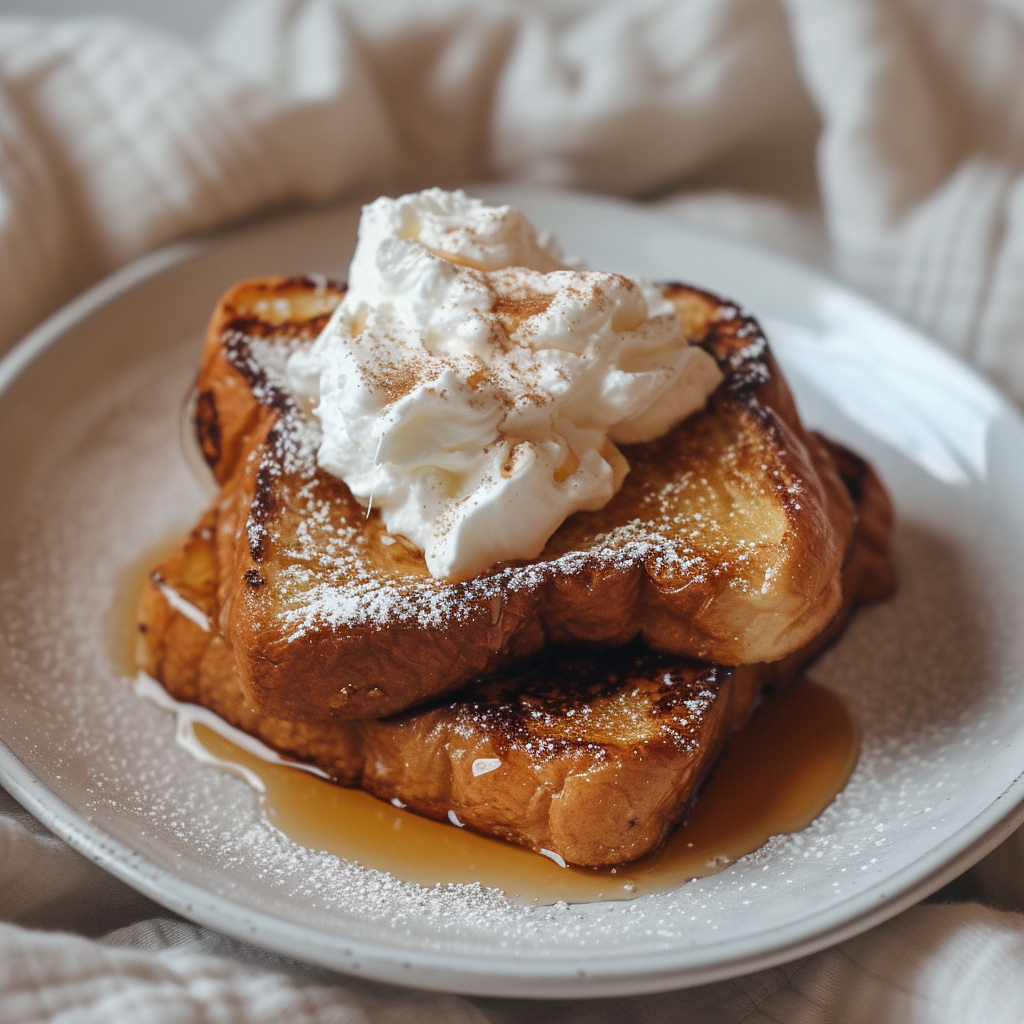 French toast with whipped cream