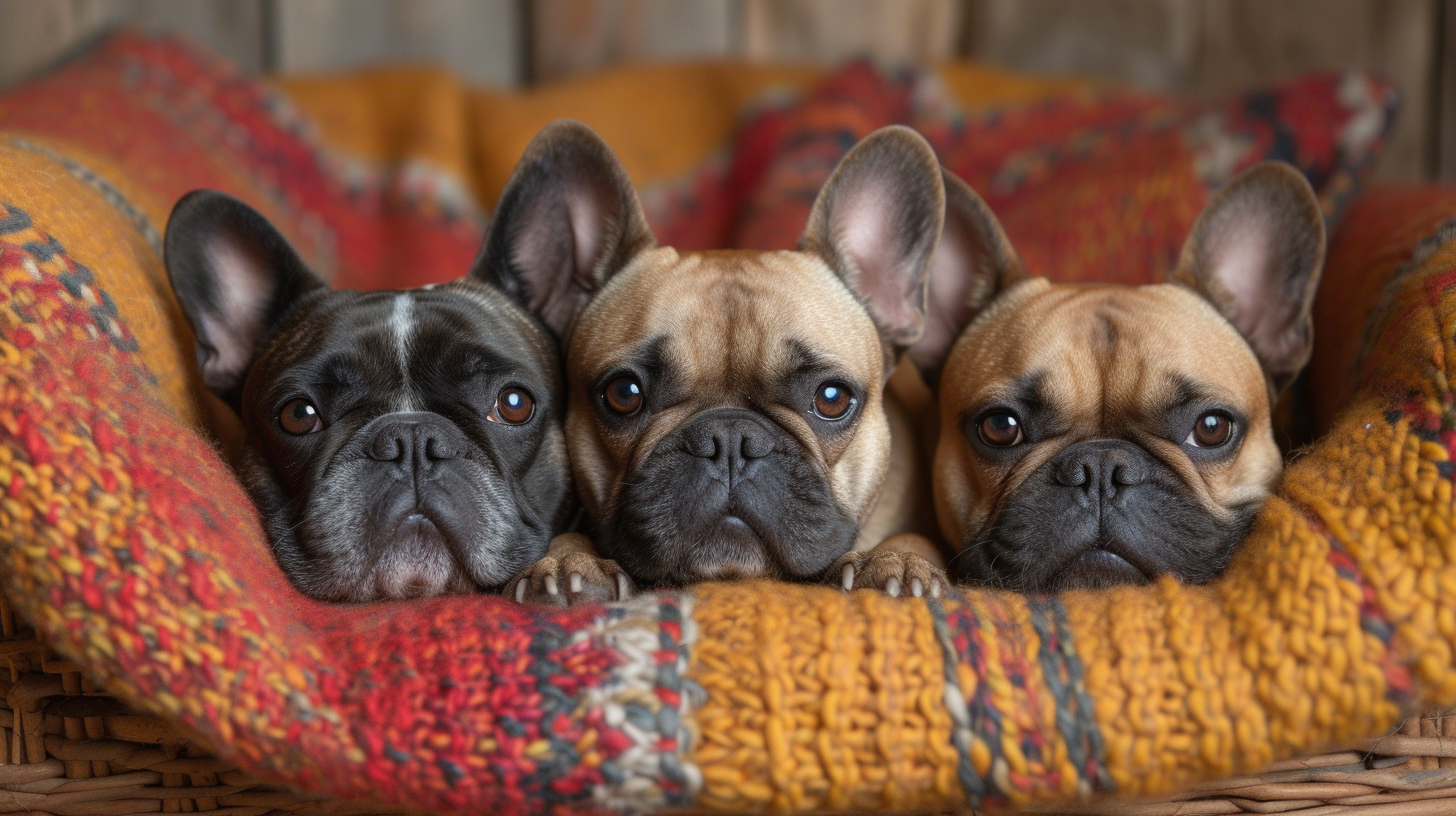 French Bulldogs Watching Television