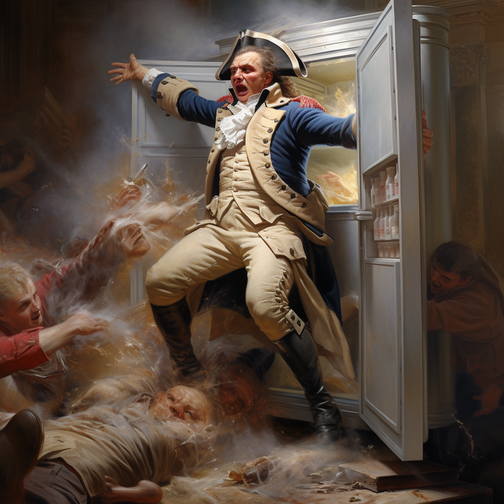 Detailed painting of French fridge patriot resisting guerre