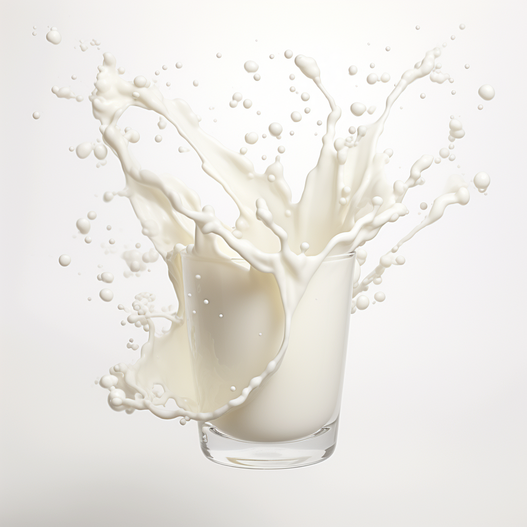 Fresh milk on white background