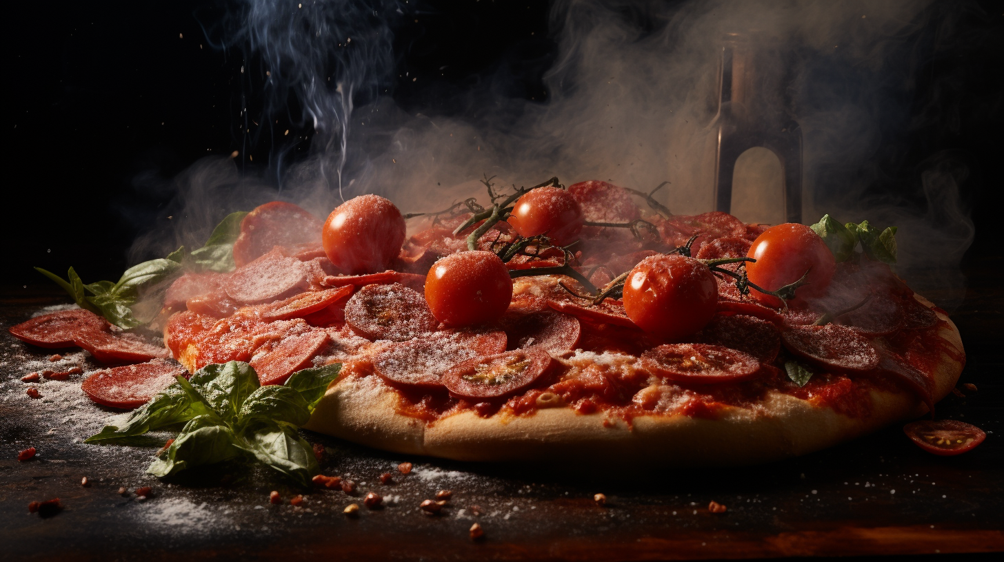 Sizzling Pepperoni Pizza with Smoke