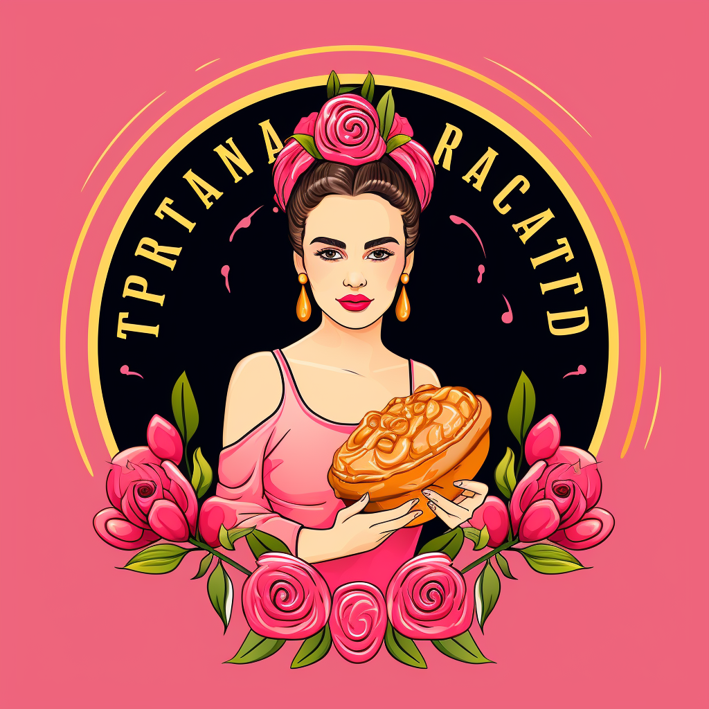 Frida Kahlo-inspired pastry shop monogram design