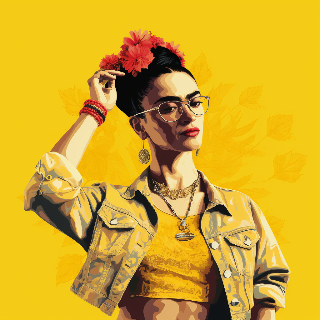 Frida Khalo as Fredy Mercury illustration