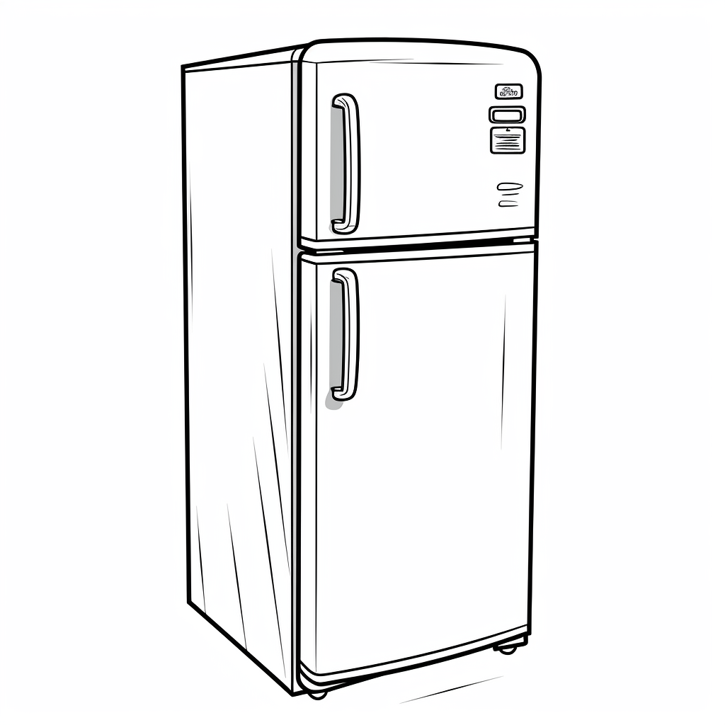 Fridge Outline Vector Illustration