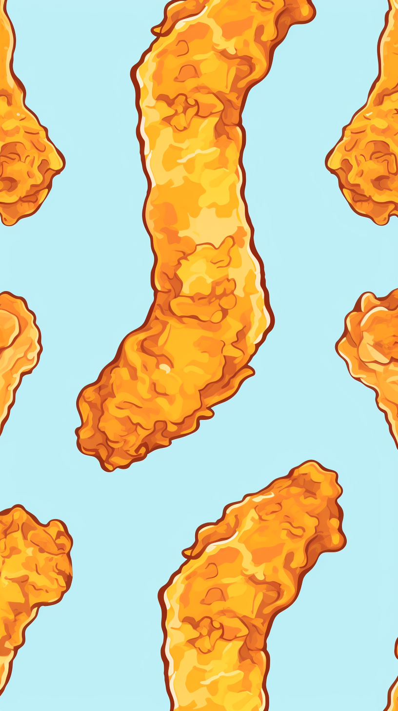 Tasty Fried Chicken Leg Seamless Pattern