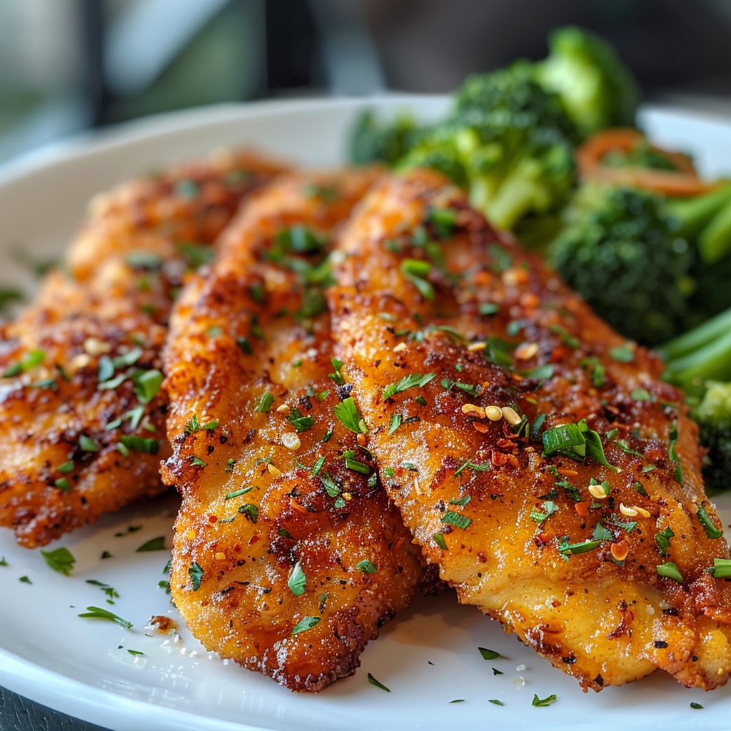 Delicious seasoned fried chicken tenders