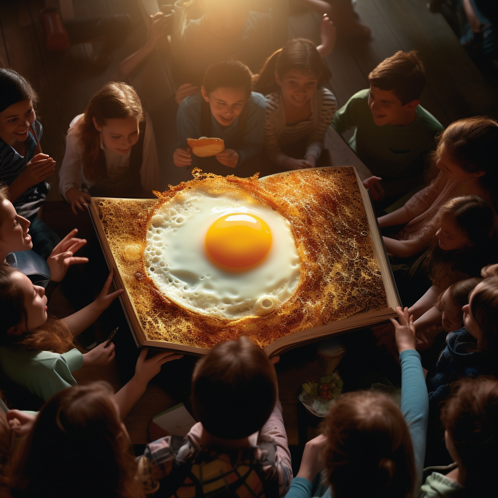 Sunny Side Up Fried Egg on Open Book