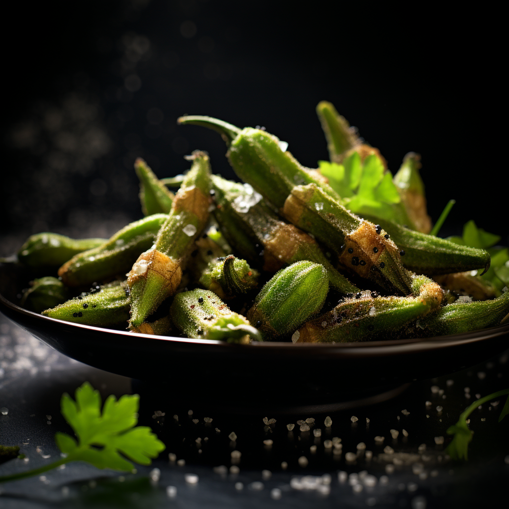 Close up of crispy fried okra