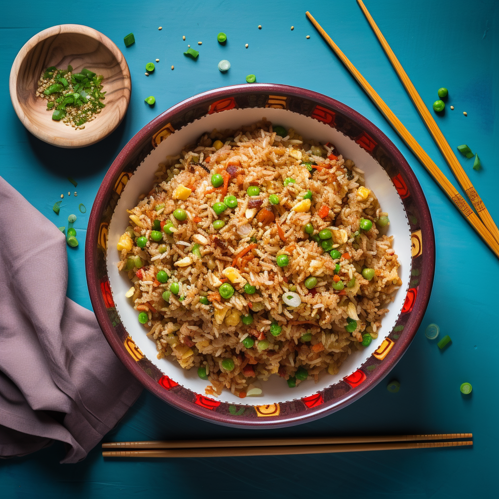 Bowl of Fried Rice on Placemat