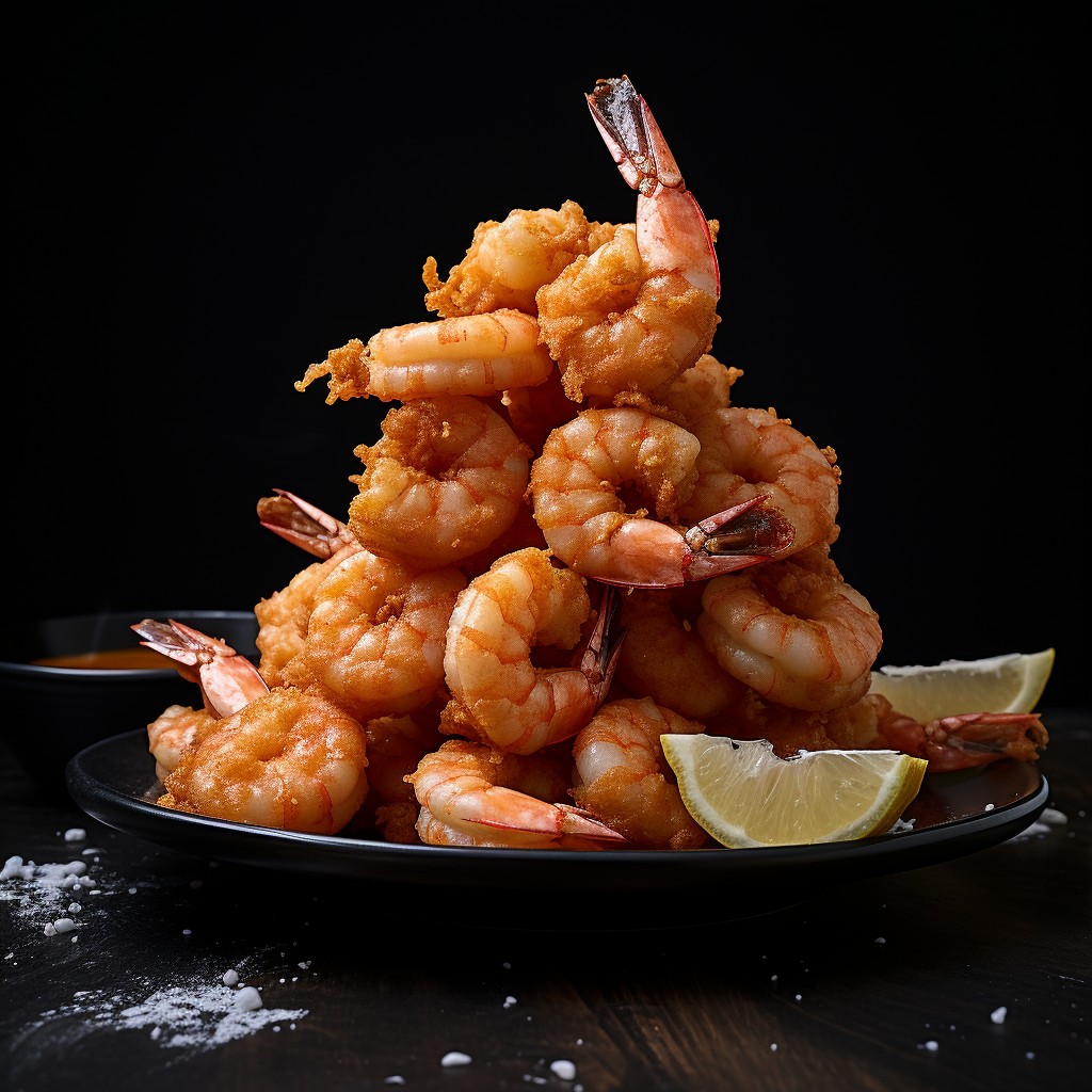 Close-up of Deep Fried Popcorn Shrimp