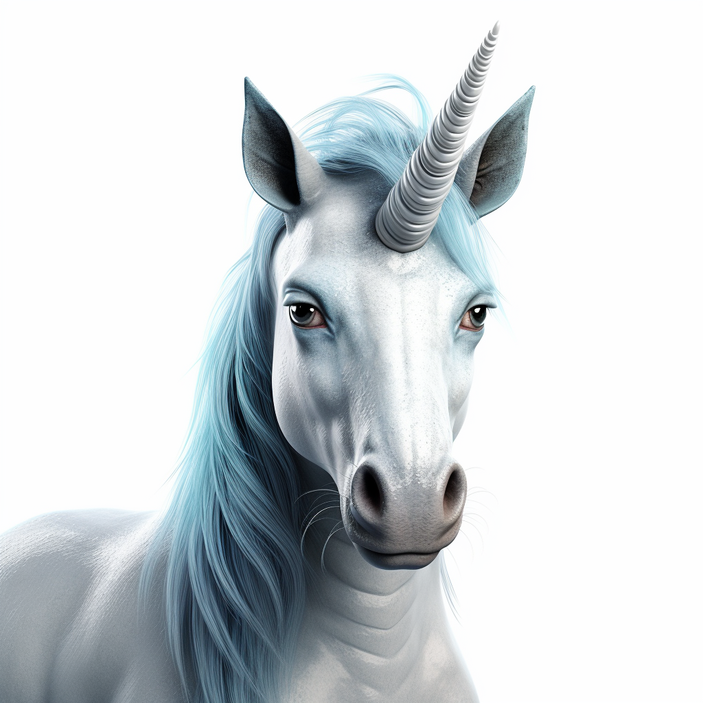 Friendly 3D Unicorn with Blue Eyes