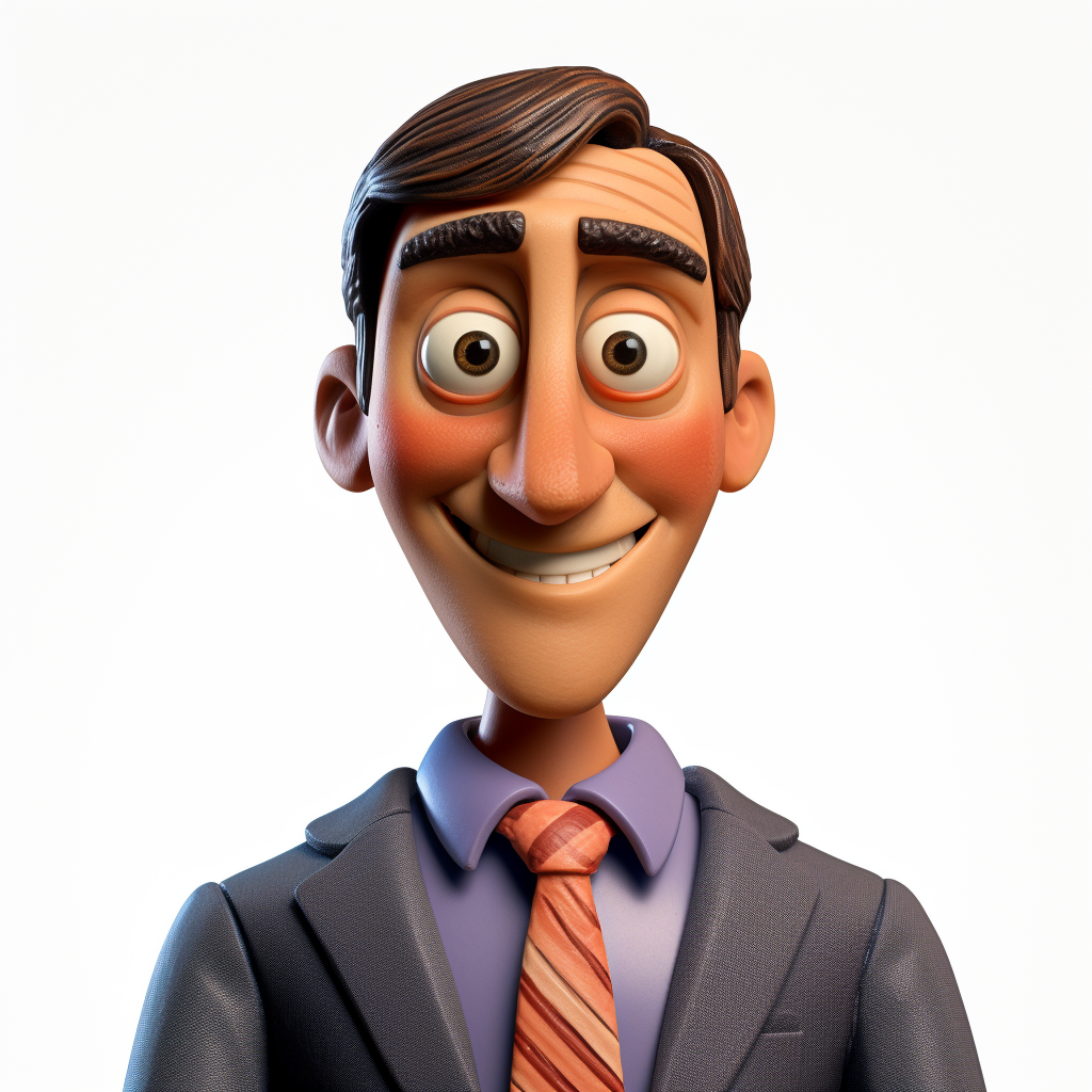 Friendly Businessman Claymation on White Background